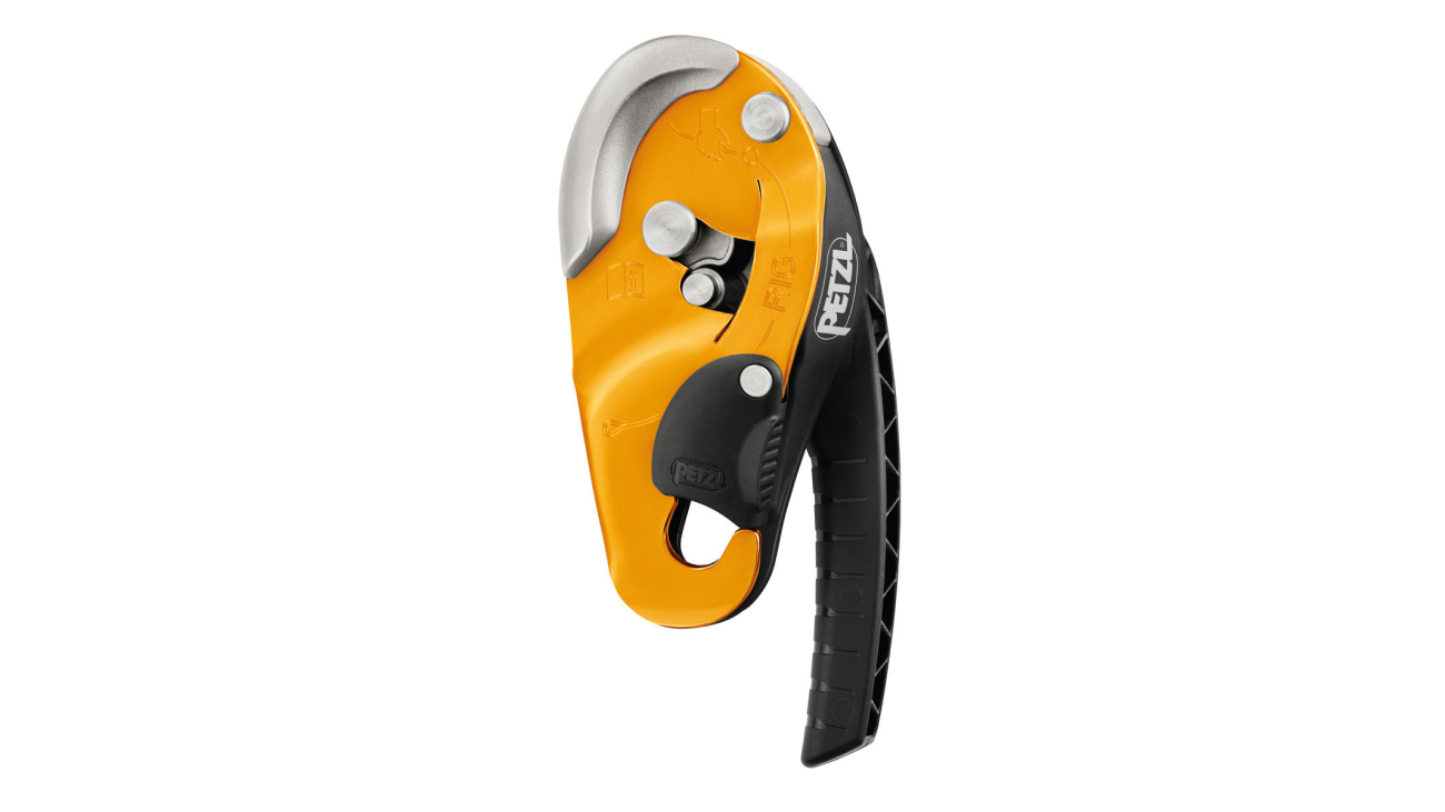 Petzl RIG compact self-braking descender, yellow