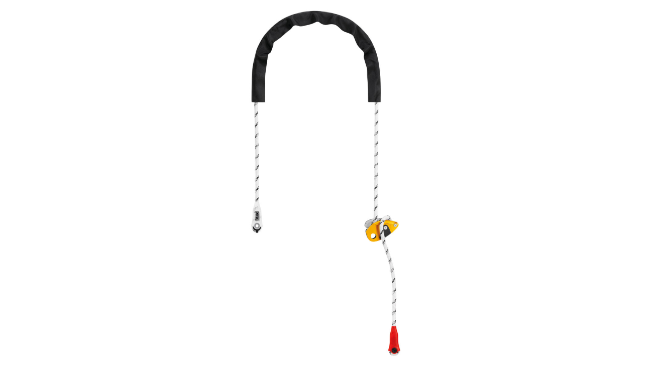 Protective sheath protects the rope from abrasive contact and enhances rope glide.