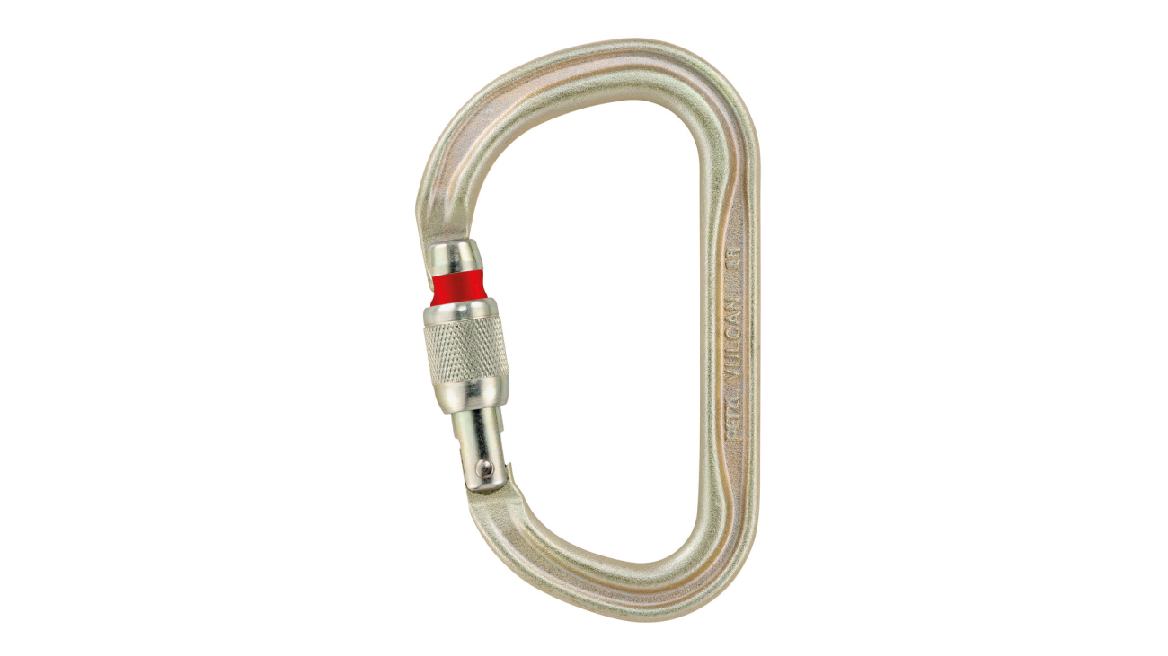 Petzl VULCAN screw-lock steel karabiner, gold (EU version)