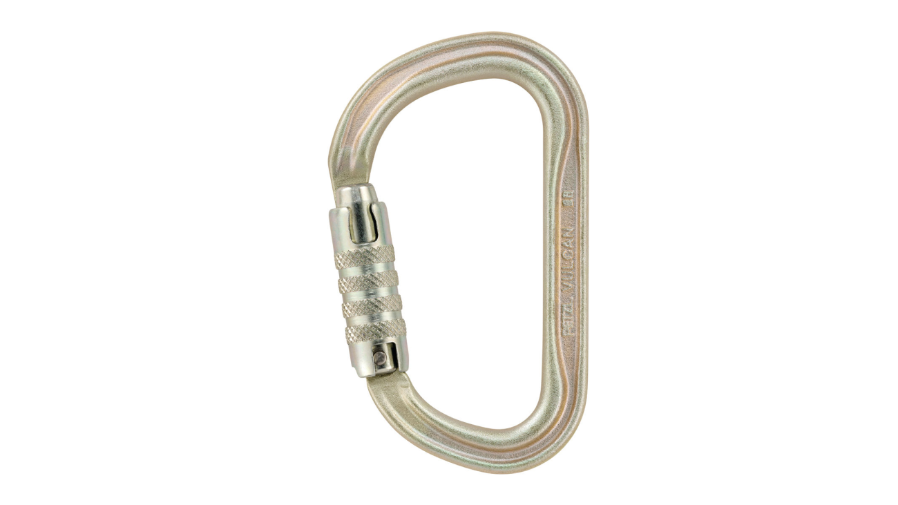 Petzl VULCAN triact-lock steel karabiner, gold (EU version)