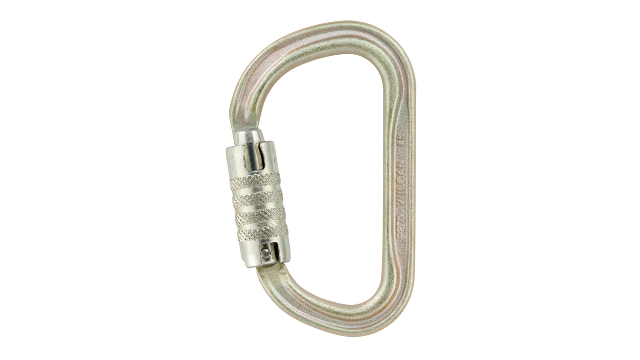 Petzl VULCAN triact-lock steel karabiner, gold (international version)