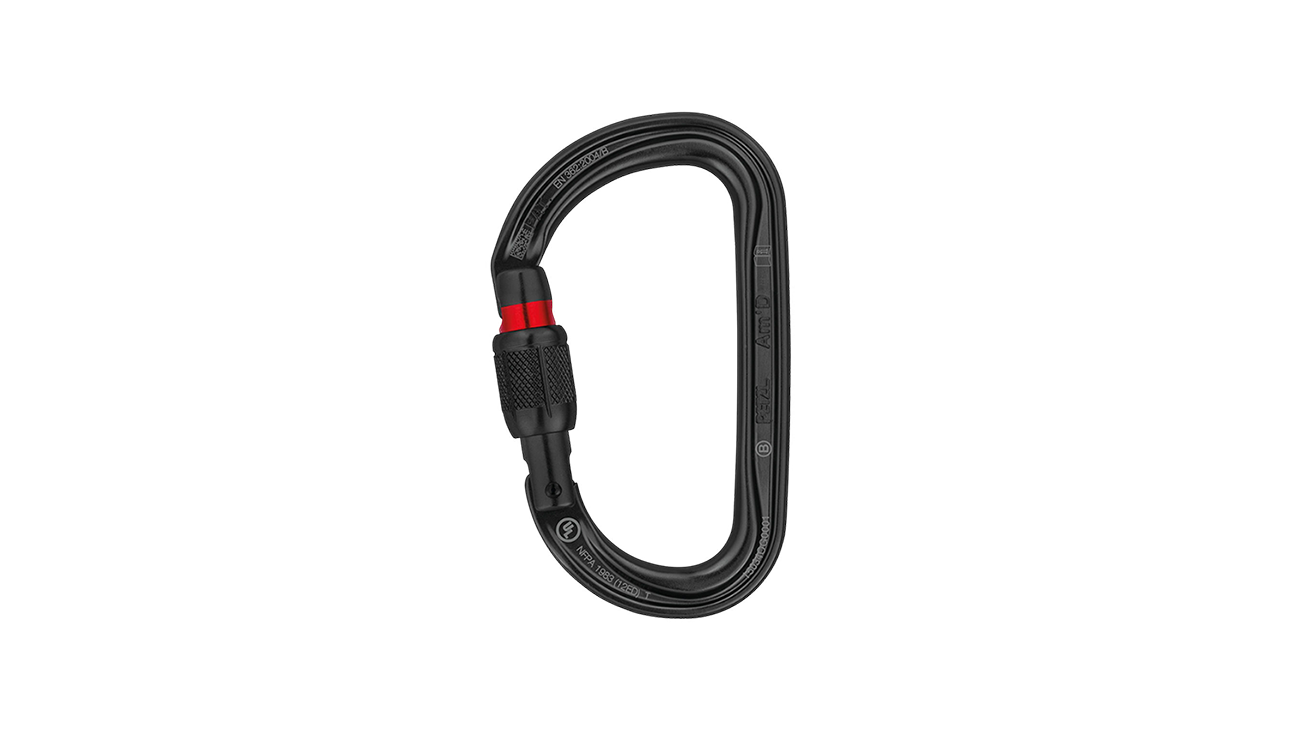 Petzl Am'D Screw-lock Alloy Karabiner, Black