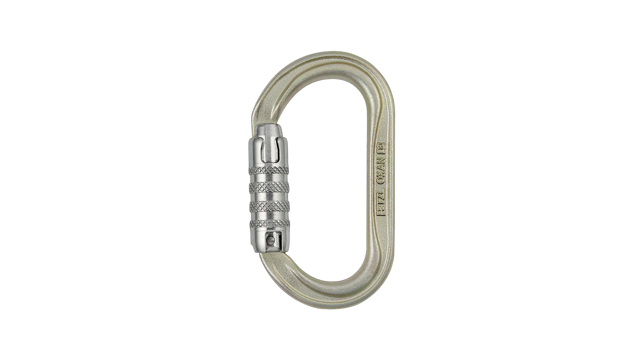 Petzl OXAN Triact-lock Steel Karabiner, Gold (EU Version)