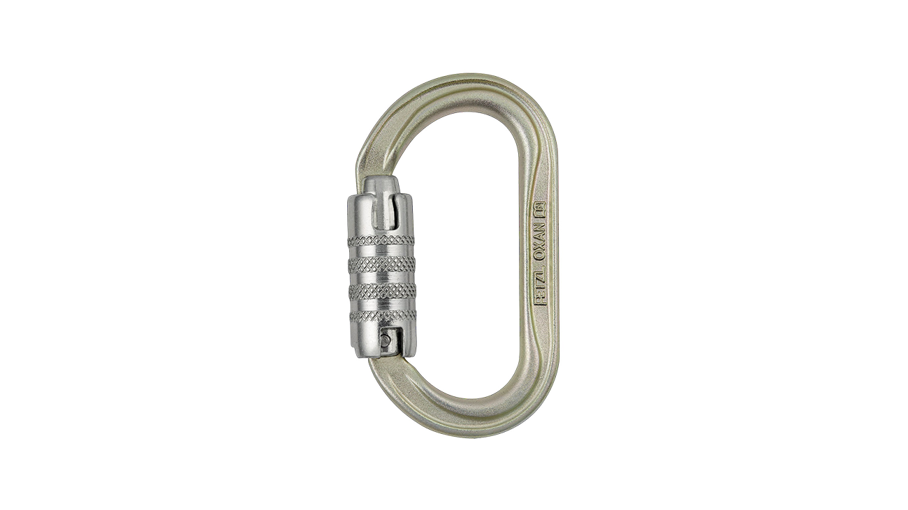 Petzl OXAN Triact-lock Steel Karabiner, Gold (Int'l Version)