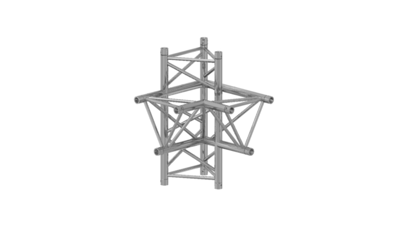 Prolyte Triangular 40 Series 4-way Corner, Left (Apex Down)