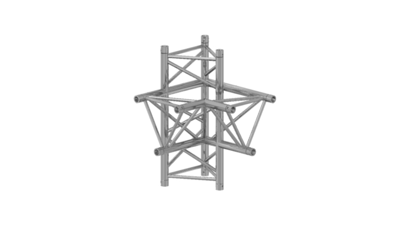 Prolyte Triangular 30 Series 4-way Corner, Left (Apex Down)