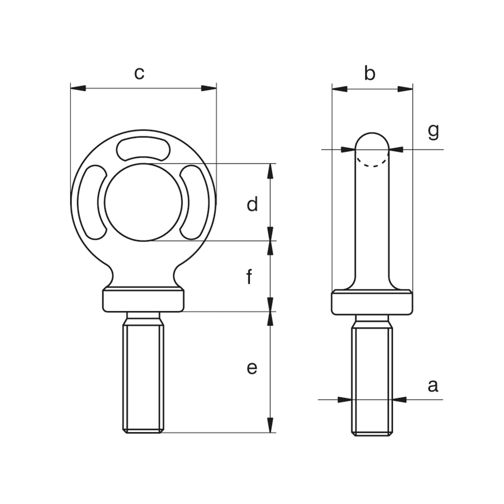 Eyebolt (Green Pin) Dimensions