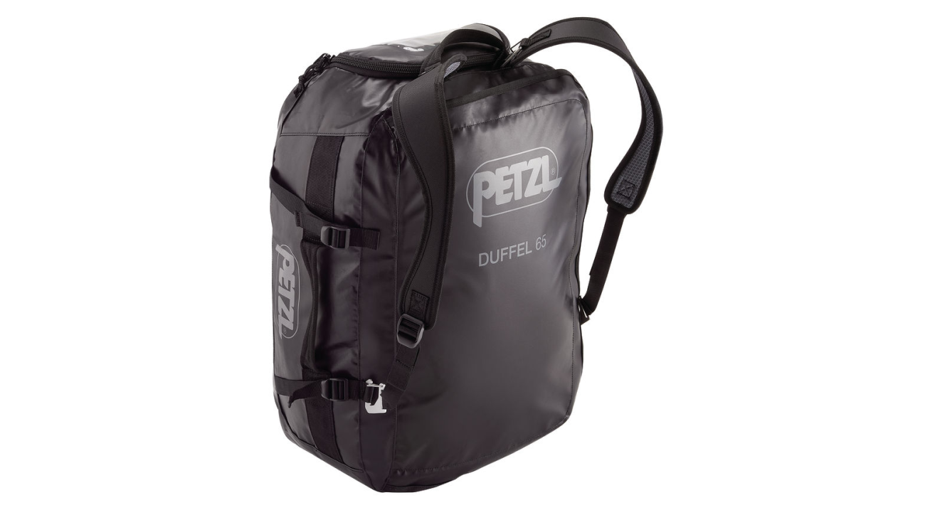 Petzl Duffel 65 Black, Shown Upright