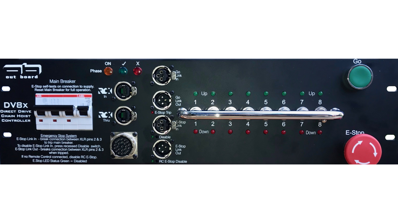 OutBoard DV8x Hoist Controller, Front Panel